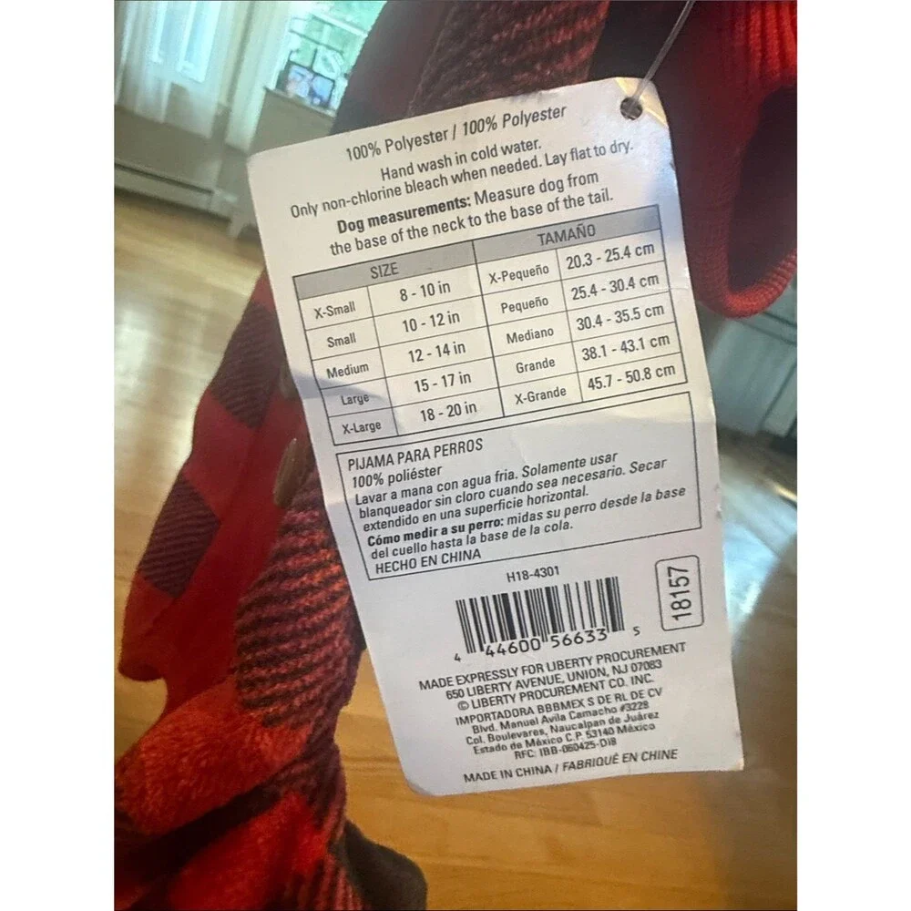 Pawslife Small Buffalo Plaid Dog Shirt Red Black Pocket Pet Clothes Size Small